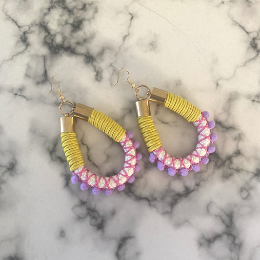 Frida earrings - citron on white