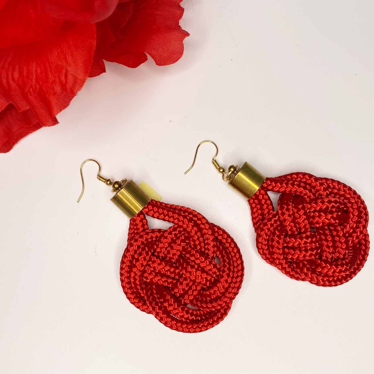 Knot earrings - Red